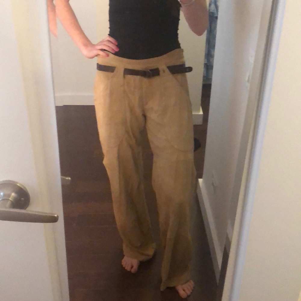 Heuoy suede leather pants
